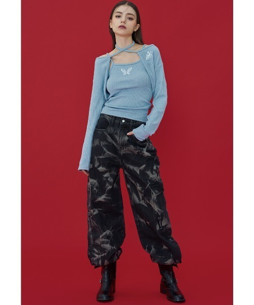 FANCY CLUB（ファンシークラブ）の「A'GEM/9 × .kom『 FANCY CLUB/ファンシークラブ』 KNOTTED HALTERNECK & BOLERO SET /ホルターネックボレロ SET（カーディガン/ボレロ・レディース・チャコールグレー/ブルー・FREE）」の7枚目の写真