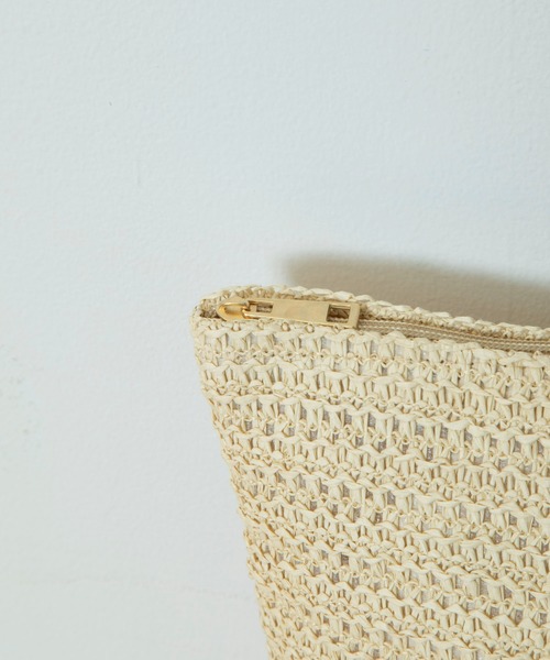 Munich(ミューニック)の「ストロー&フェイクレザージップトートバッグ(かごバッグ・レディース・ブラウン/ブラック・FREE)」の10枚目の写真