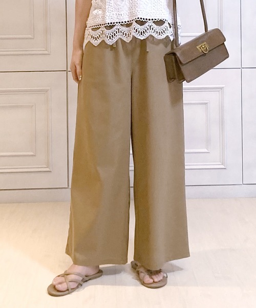 Felt-Maglietta(フェルトマリエッタ)の「リネンワイドパンツ(その他パンツ・レディース・ベージュ/アイボリー/ブラック/カーキ・MEDIUM)」の3枚目の写真