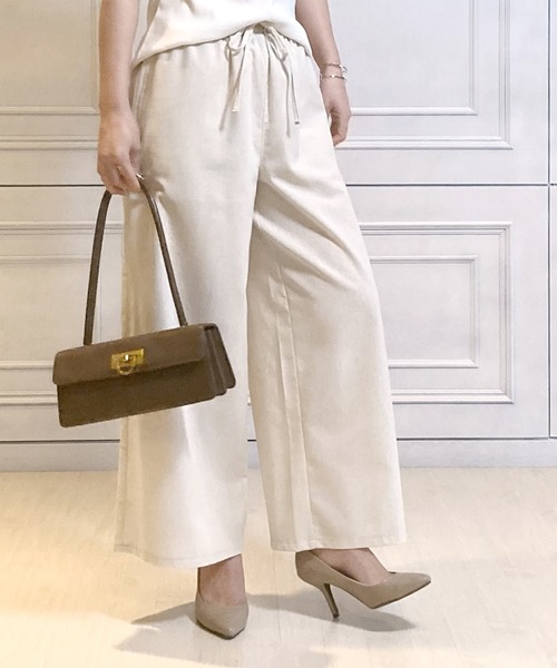 Felt-Maglietta(フェルトマリエッタ)の「リネンワイドパンツ(その他パンツ・レディース・ベージュ/アイボリー/ブラック/カーキ・MEDIUM)」の5枚目の写真