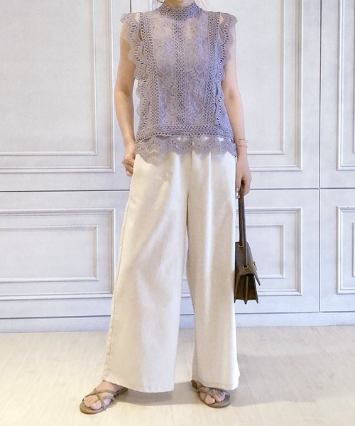 Felt-Maglietta(フェルトマリエッタ)の「リネンワイドパンツ(その他パンツ・レディース・ベージュ/アイボリー/ブラック/カーキ・MEDIUM)」の6枚目の写真