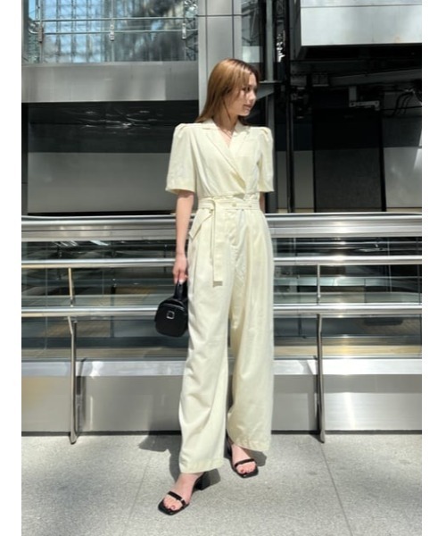 SLY(スライ)の「MANNISH TAILOR JUMPSUITS マニッシュ テイラー ジャンプスーツ つなぎ オールインワン(つなぎ/オールインワン・レディース・ブラック/アイボリー・2/1)」の22枚目の写真