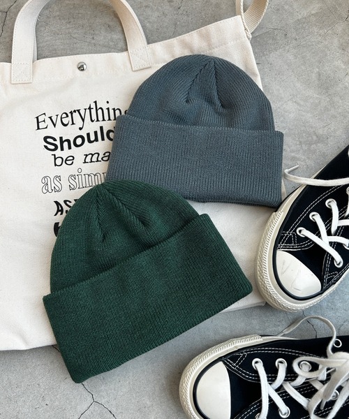 WEGO（ウィゴー）の「WEGO/カラーショートビーニー（ニットキャップ/ビーニー・メンズ・ブラック/オレンジ/グレー/グリーン系その他/ライトブラウン・FREE）」の8枚目の写真