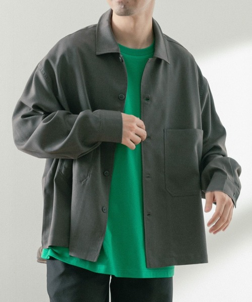 ITEMS URBANRESEARCH(アイテムズ アーバンリサーチ)の「ポリツイル オープンカラーCPOシャツ(シャツ/ブラウス・メンズ・ネイビー/チャコールグレー/ベージュ・MEDIUM/LARGE)」の4枚目の写真