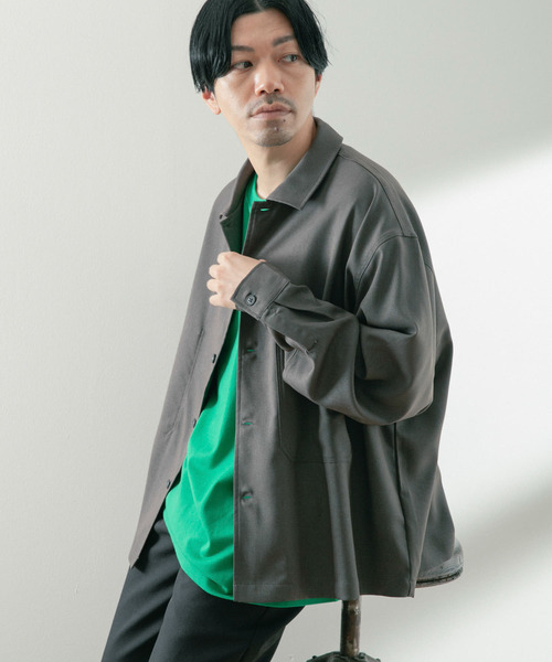 ITEMS URBANRESEARCH(アイテムズ アーバンリサーチ)の「ポリツイル オープンカラーCPOシャツ(シャツ/ブラウス・メンズ・ネイビー/チャコールグレー/ベージュ・MEDIUM/LARGE)」の6枚目の写真