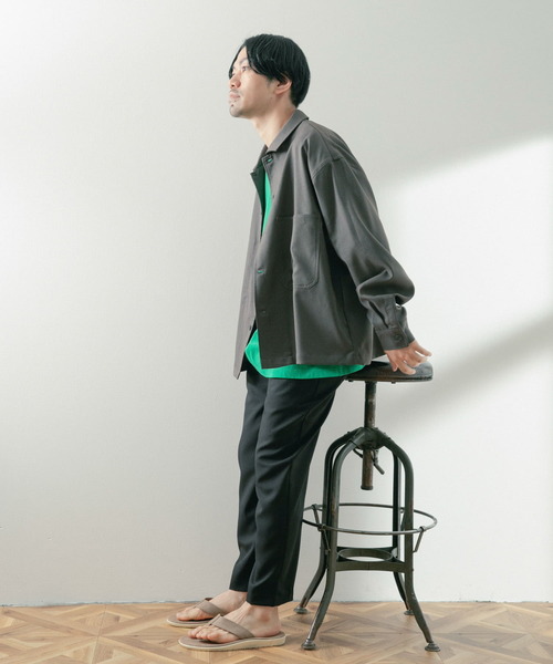 ITEMS URBANRESEARCH(アイテムズ アーバンリサーチ)の「ポリツイル オープンカラーCPOシャツ(シャツ/ブラウス・メンズ・ネイビー/チャコールグレー/ベージュ・MEDIUM/LARGE)」の7枚目の写真