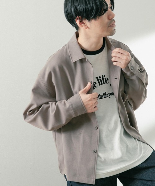 ITEMS URBANRESEARCH(アイテムズ アーバンリサーチ)の「ポリツイル オープンカラーCPOシャツ(シャツ/ブラウス・メンズ・ネイビー/チャコールグレー/ベージュ・MEDIUM/LARGE)」の9枚目の写真