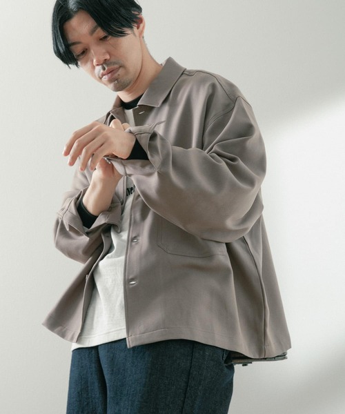 ITEMS URBANRESEARCH(アイテムズ アーバンリサーチ)の「ポリツイル オープンカラーCPOシャツ(シャツ/ブラウス・メンズ・ネイビー/チャコールグレー/ベージュ・MEDIUM/LARGE)」の11枚目の写真