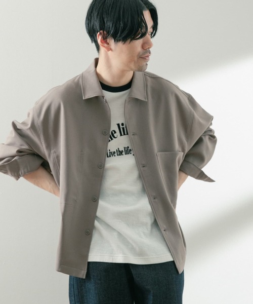 ITEMS URBANRESEARCH(アイテムズ アーバンリサーチ)の「ポリツイル オープンカラーCPOシャツ(シャツ/ブラウス・メンズ・ネイビー/チャコールグレー/ベージュ・MEDIUM/LARGE)」の12枚目の写真