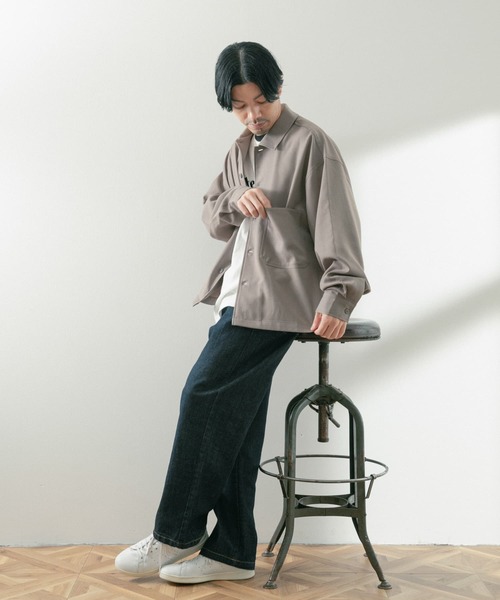 ITEMS URBANRESEARCH(アイテムズ アーバンリサーチ)の「ポリツイル オープンカラーCPOシャツ(シャツ/ブラウス・メンズ・ネイビー/チャコールグレー/ベージュ・MEDIUM/LARGE)」の14枚目の写真