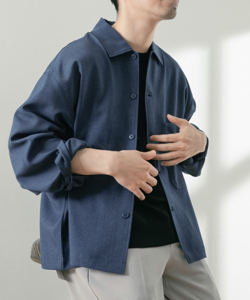 ITEMS URBANRESEARCH(アイテムズ アーバンリサーチ)の「ポリツイル オープンカラーCPOシャツ(シャツ/ブラウス・メンズ・ネイビー/チャコールグレー/ベージュ・MEDIUM/LARGE)」の16枚目の写真