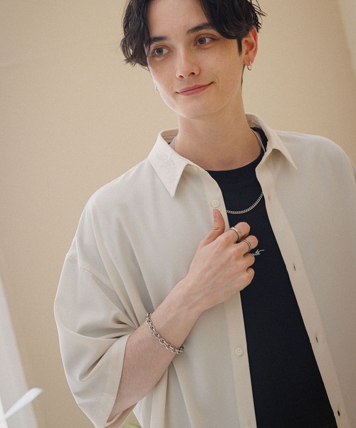 RAGEBLUE（レイジブルー）の「ラグイージー/刺繍シャツ（シャツ/ブラウス・メンズ・ホワイト/グレー/ベージュ/ブルー・MEDIUM/LARGE）」の10枚目の写真