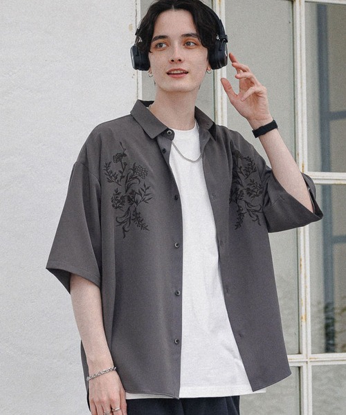 RAGEBLUE（レイジブルー）の「ラグイージー/刺繍シャツ（シャツ/ブラウス・メンズ・ホワイト/グレー/ベージュ/ブルー・MEDIUM/LARGE）」の13枚目の写真