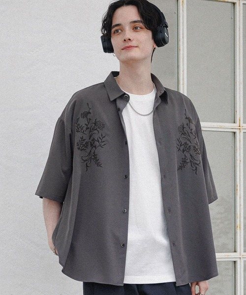 RAGEBLUE（レイジブルー）の「ラグイージー/刺繍シャツ（シャツ/ブラウス・メンズ・ホワイト/グレー/ベージュ/ブルー・MEDIUM/LARGE）」の14枚目の写真