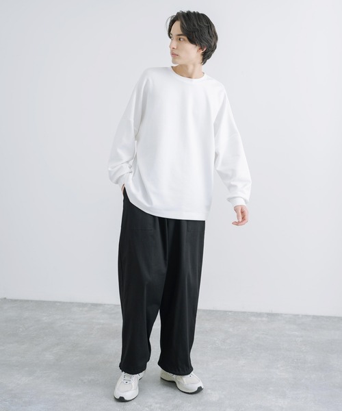 Rocky Monroe(ロッキーモンロー)の「オーバーサイズ ドルマンスリーブ 長袖カットソー ロンT(Tシャツ/カットソー・メンズ・ネイビー/ホワイト/ライトグレー/ブラック/ブルー・M/L)」の6枚目の写真