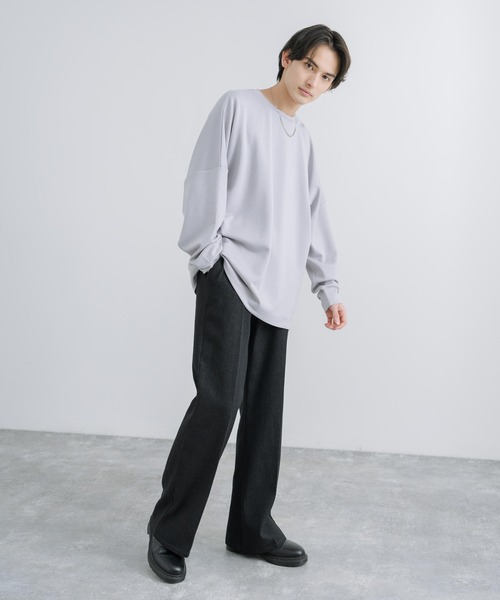 Rocky Monroe(ロッキーモンロー)の「オーバーサイズ ドルマンスリーブ 長袖カットソー ロンT(Tシャツ/カットソー・メンズ・ネイビー/ホワイト/ライトグレー/ブラック/ブルー・M/L)」の14枚目の写真