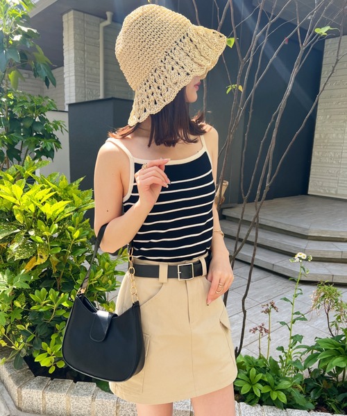 CLEA（クレア）の「チェーンポイントPUムーンショルダーバッグ（ショルダーバッグ・レディース・グリーン/ブラック/アイボリー/ベージュ/ブラウン・FREE）」の20枚目の写真