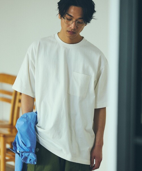 FREAK'S STORE(フリークスストア)の「FREAK'S STORE/フリークスストア 8.5オンス ヘビーウェイト クルーネックポケットTシャツ/リンガーT(Tシャツ/カットソー・メンズ・ホワイト/チャコールグレー/アッシュグレー/ブラック/イエロー/ホワイト×ブラック・SMALL/MEDIUM/LARGE)」の21枚目の写真