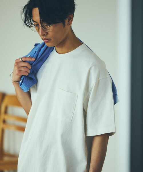 FREAK'S STORE(フリークスストア)の「FREAK'S STORE/フリークスストア 8.5オンス ヘビーウェイト クルーネックポケットTシャツ/リンガーT(Tシャツ/カットソー・メンズ・ホワイト/チャコールグレー/アッシュグレー/ブラック/イエロー/ホワイト×ブラック・SMALL/MEDIUM/LARGE)」の15枚目の写真