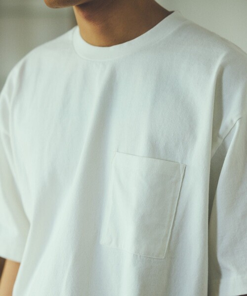 FREAK'S STORE(フリークスストア)の「FREAK'S STORE/フリークスストア 8.5オンス ヘビーウェイト クルーネックポケットTシャツ/リンガーT(Tシャツ/カットソー・メンズ・ホワイト/チャコールグレー/アッシュグレー/ブラック/イエロー/ホワイト×ブラック・SMALL/MEDIUM/LARGE)」の18枚目の写真
