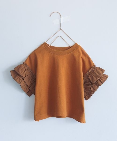 LOWRYS FARM（ローリーズファーム）の「ソデフリルプルオーバー　198241（Tシャツ/カットソー・キッズ・ブラック/ホワイト/ブラウン/ミント・110cm/120cm/130cm/140cm/150cm）」の3枚目の写真