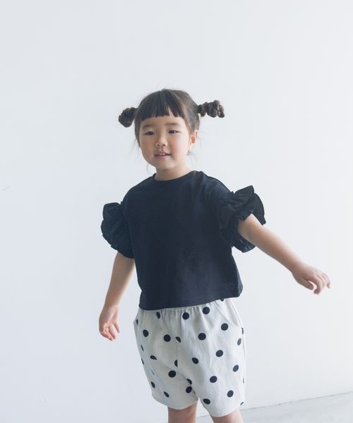 LOWRYS FARM（ローリーズファーム）の「ソデフリルプルオーバー　198241（Tシャツ/カットソー・キッズ・ブラック/ホワイト/ブラウン/ミント・110cm/120cm/130cm/140cm/150cm）」の12枚目の写真