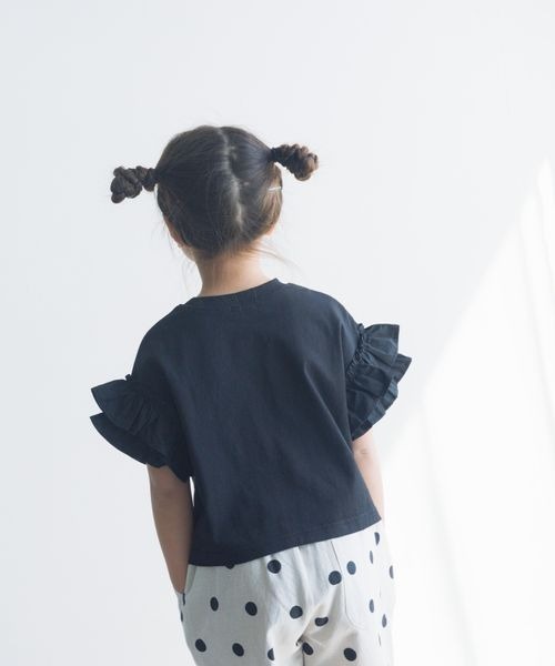 LOWRYS FARM（ローリーズファーム）の「ソデフリルプルオーバー　198241（Tシャツ/カットソー・キッズ・ブラック/ホワイト/ブラウン/ミント・110cm/120cm/130cm/140cm/150cm）」の8枚目の写真