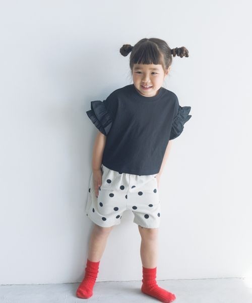 LOWRYS FARM（ローリーズファーム）の「ソデフリルプルオーバー　198241（Tシャツ/カットソー・キッズ・ブラック/ホワイト/ブラウン/ミント・110cm/120cm/130cm/140cm/150cm）」の22枚目の写真