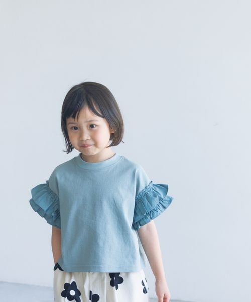 LOWRYS FARM（ローリーズファーム）の「ソデフリルプルオーバー　198241（Tシャツ/カットソー・キッズ・ブラック/ホワイト/ブラウン/ミント・110cm/120cm/130cm/140cm/150cm）」の18枚目の写真