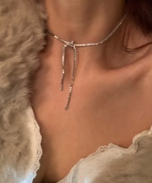 Vipoa（ヴィポア）の「Rhinestone ribbon choker（ネックレス）」