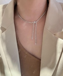 Vipoa（ヴィポア）の「Rhinestone ribbon choker（ネックレス