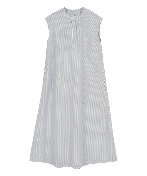 UR'S（ユアーズ）の「バンドカラーフレアロングワンピース（シャツワンピース・レディース・ネイビー/グレー系その他/ブルー/グリーン系その他・L/M/S）」の6枚目の写真