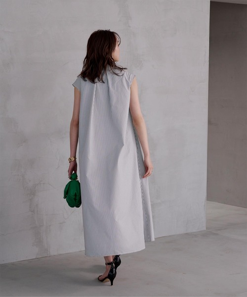 未使用★Tory Burch★バンドカラー★ロング★フレアーワンピース rienda | オーバーカラーZIPフレアOP (ワンピース(ミニ