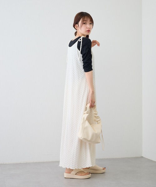 Kastane(カスタネ)の「【新色追加】リブシャーリング5分袖TEE(Tシャツ/カットソー・レディース・イエロー/ブラック/アイボリー/ブルー/オレンジ/サックスブルー・FREE)」の13枚目の写真