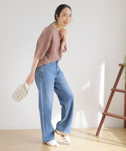 B.C STOCK(ベーセーストック)の「透かし編み ニットTシャツ(ニット/セーター・メンズ・イエロー/ベージュ/ホワイト・SMALL/LARGE/MEDIUM)」の13枚目の写真