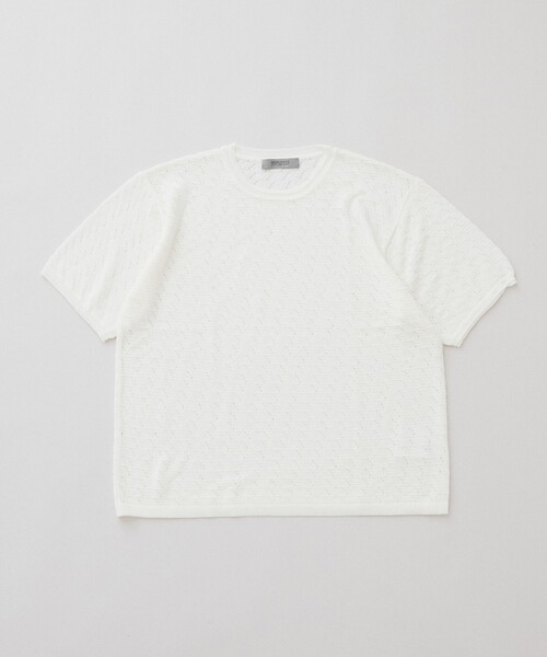 B.C STOCK(ベーセーストック)の「透かし編み ニットTシャツ(ニット/セーター・メンズ・イエロー/ベージュ/ホワイト・SMALL/LARGE/MEDIUM)」の22枚目の写真