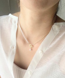 Q | ハーフパールチェーンネックレス(ネックレス)