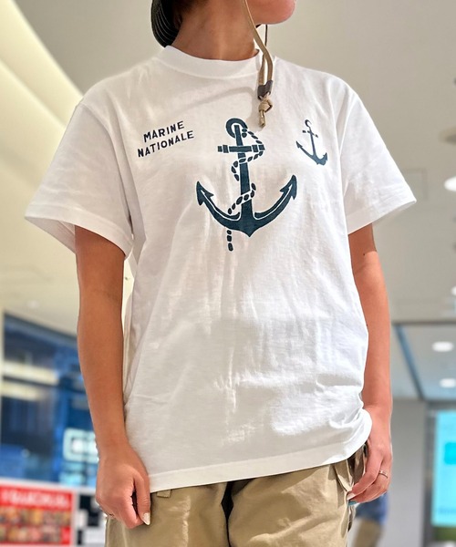GREEN BOWL(グリーンボウル)の「G.B. Heavy Weight T-shirts(MARINE)(Tシャツ/カットソー・メンズ・ライトオリーブ/ホワイト/ライトピンク/サンドベージュ・L/M)」の2枚目の写真