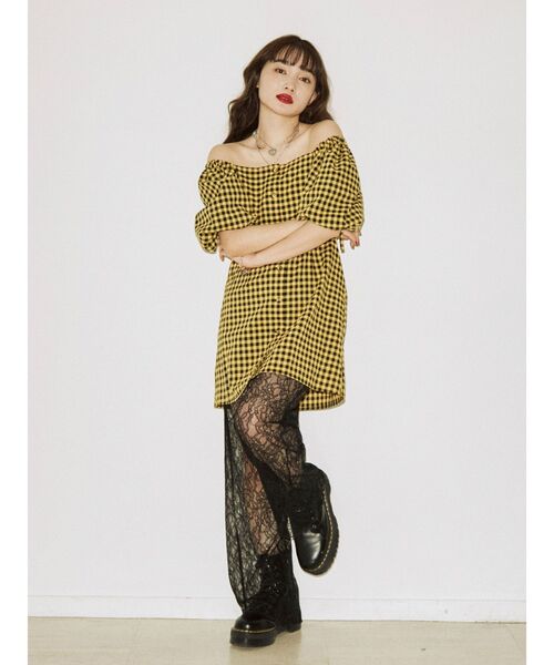 jouetie（ジュエティ）の「カラーレースフレアパンツ（その他パンツ・レディース・ブラック/グリーン/オフホワイト・MEDIUM）」の4枚目の写真