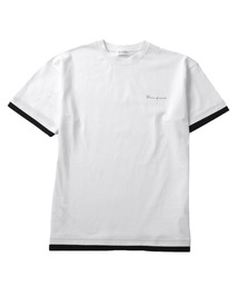 GLAZOS | 【接触冷感】ワンポイントロゴ裾レイヤード半袖Tシャツ(Tシャツ/カットソー)