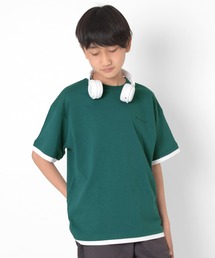 GLAZOS | 【接触冷感】ワンポイントロゴ裾レイヤード半袖Tシャツ(Tシャツ/カットソー)