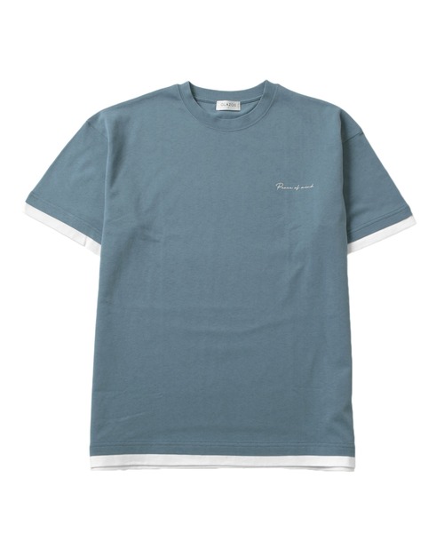 GLAZOS(グラソス)の「【接触冷感】ワンポイントロゴ裾レイヤード半袖Tシャツ(Tシャツ/カットソー・キッズ・ブラウン/ブルーグリーン/ホワイト/ブルー/ブラック/ライトブルー・150cm/170cm/140cm/160cm)」の5枚目の写真