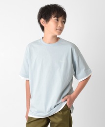 GLAZOS | 【接触冷感】ワンポイントロゴ裾レイヤード半袖Tシャツ(Tシャツ/カットソー)