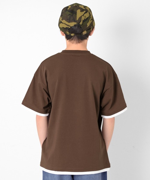 GLAZOS(グラソス)の「【接触冷感】ワンポイントロゴ裾レイヤード半袖Tシャツ(Tシャツ/カットソー・キッズ・ブラウン/ブルーグリーン/ホワイト/ブルー/ブラック/ライトブルー・150cm/170cm/140cm/160cm)」の17枚目の写真