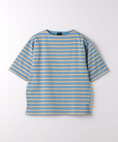 green label relaxing（グリーンレーベルリラクシング）の「GIZA バスクボーダー Tシャツ（Tシャツ/カットソー・メンズ・ライトブルー/ケリー/ネイビー・M/L/XL/S）」の11枚目の写真