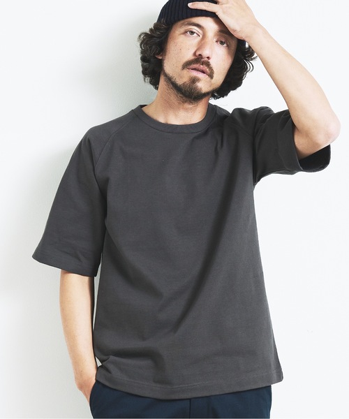 Magine(マージン)の「HEAVY CTN RAGLAN C/N TEE S/S:ヘビーコットン ラグランスリーブ クルーネック 半袖 TEE(Tシャツ/カットソー・メンズ・ブラック/チャコールグレー/グレー/ネイビー/ホワイト・44/46/48)」の4枚目の写真