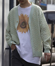 GLOSTER | 【GLOSTER/グロスター】リネンライク ジオメトリック柄カーディガン(カーディガン/ボレロ)