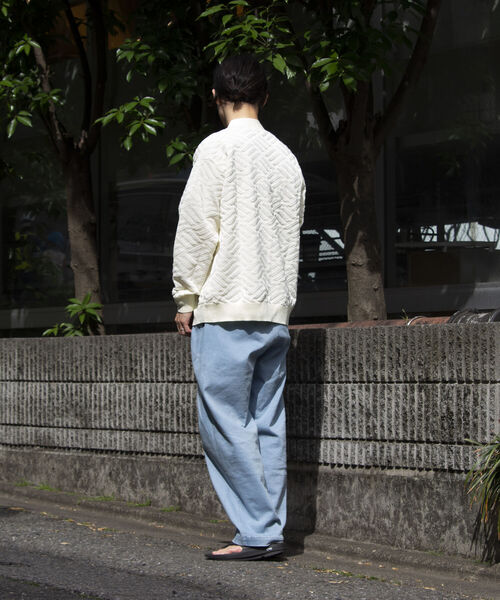 GLOSTER（グロスター）の「【GLOSTER/グロスター】リネンライク ジオメトリック柄カーディガン（カーディガン/ボレロ・メンズ・キナリ/ミント/サックスブルー・S/M/L）」の18枚目の写真