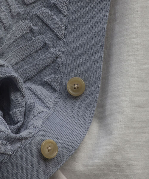 GLOSTER（グロスター）の「【GLOSTER/グロスター】リネンライク ジオメトリック柄カーディガン（カーディガン/ボレロ・メンズ・キナリ/ミント/サックスブルー・S/M/L）」の22枚目の写真