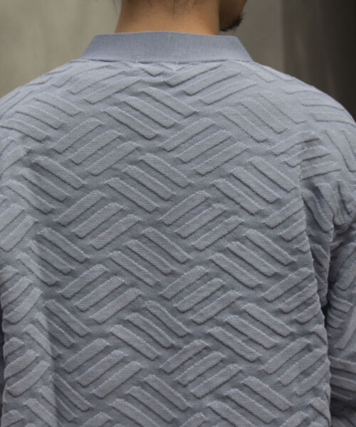 GLOSTER（グロスター）の「【GLOSTER/グロスター】リネンライク ジオメトリック柄カーディガン（カーディガン/ボレロ・メンズ・キナリ/ミント/サックスブルー・S/M/L）」の8枚目の写真